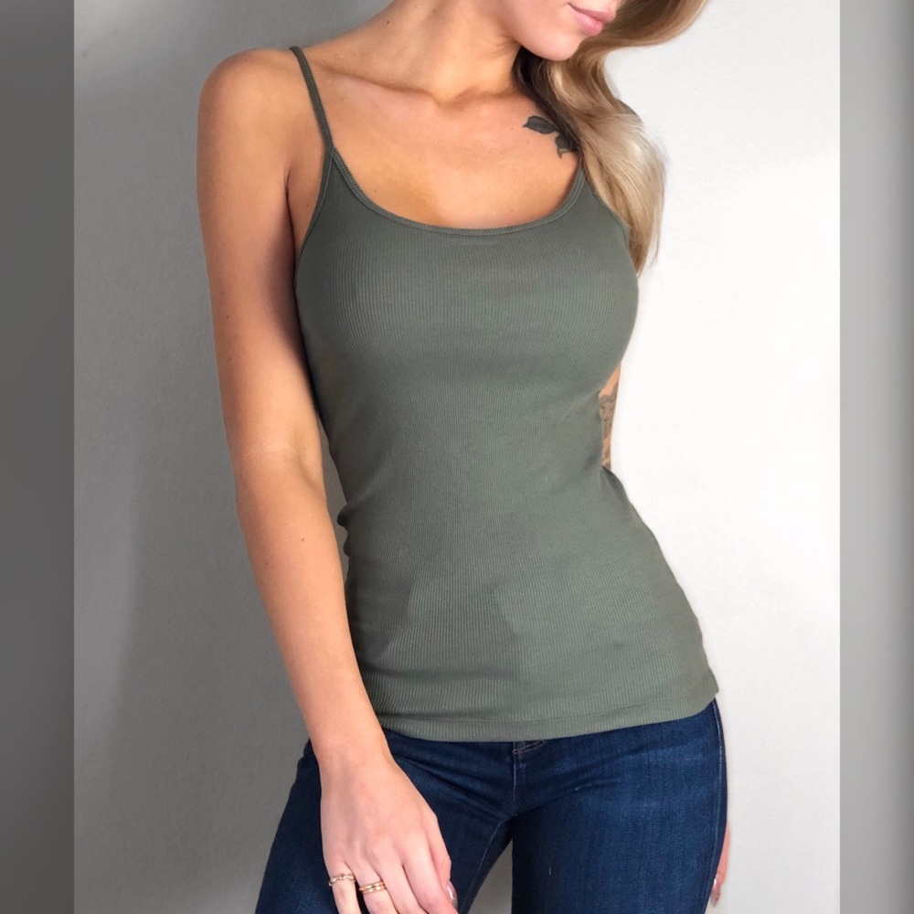 🆕 Basic Olive Green Tank Top